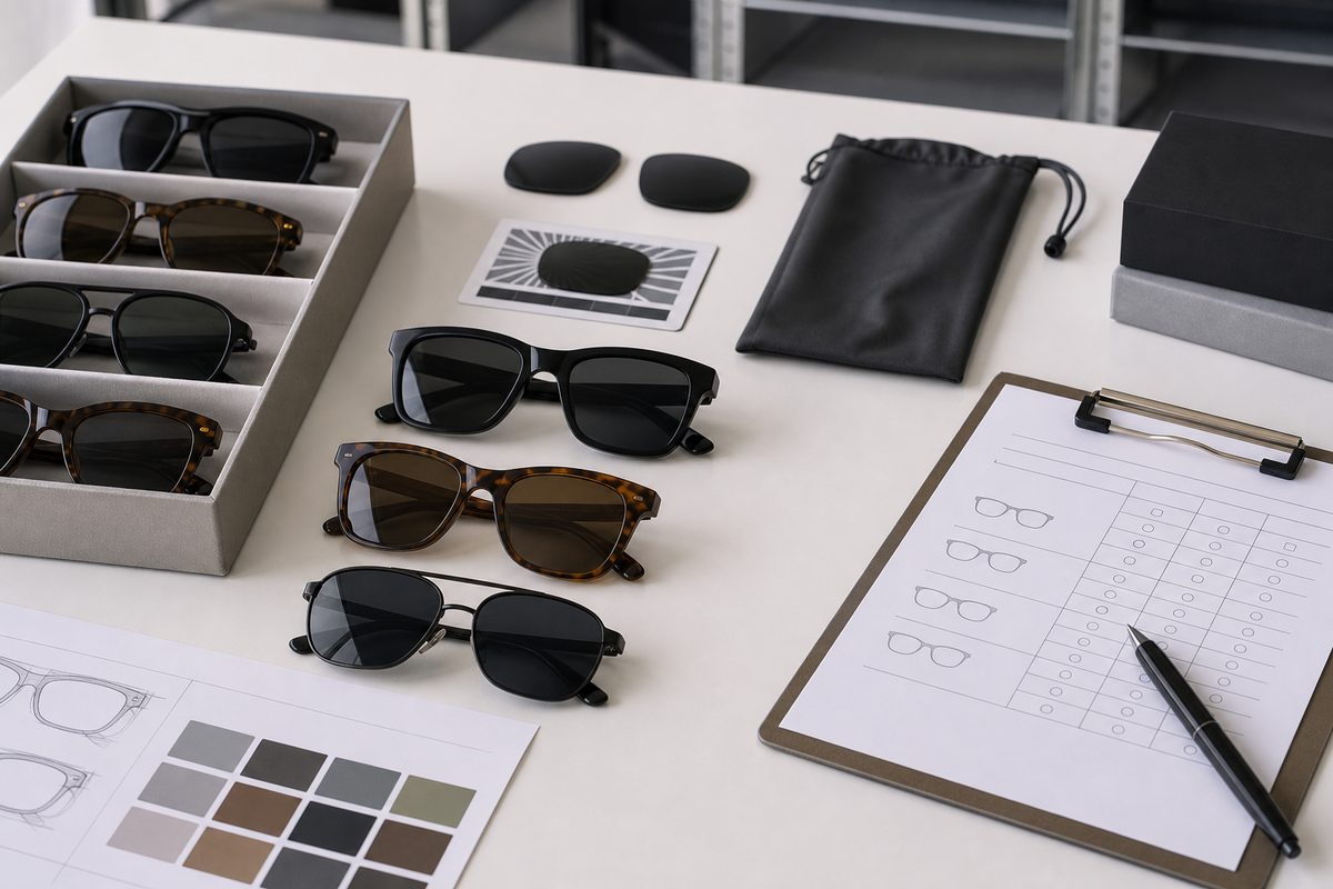 Private label sunglasses sample approval and QC checklist for polarized lenses