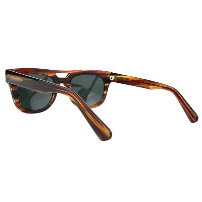 A10751(3) Unisex Polarized black Acetate Full Rim Square Vintage Sunglasses Eyewear