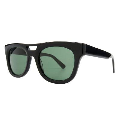 A10751(1) Unisex Durable black Acetate Full Rim Square Vintage Sunglasses Eyewear