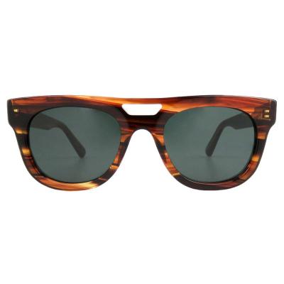 A10751(3) Unisex Polarized black Acetate Full Rim Square Vintage Sunglasses Eyewear