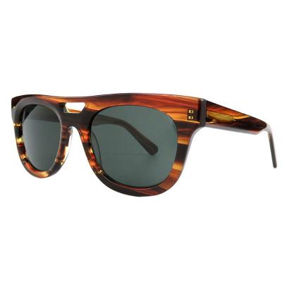 A10751(3) Unisex Polarized black Acetate Full Rim Square Vintage Sunglasses Eyewear