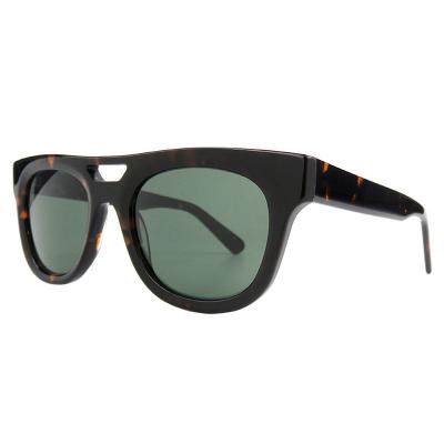 A10751(4) Unisex Spring Hinge black Acetate Full Rim Square Vintage Sunglasses Eyewear