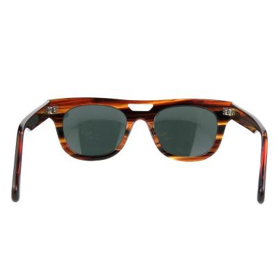 A10751(3) Unisex Polarized black Acetate Full Rim Square Vintage Sunglasses Eyewear