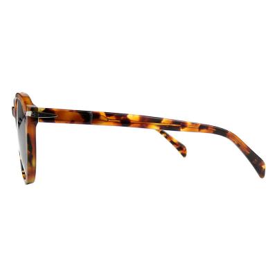 A10758(1) Unisex Spring Hinge tortoise Acetate Full Rim Round Vintage Sunglasses Eyewear