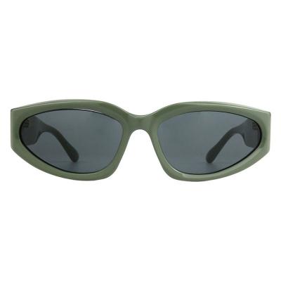 A10793(1) Unisex Spring Hinge olive green Acetate Full Rim Geometric Modern Sunglasses Eyewear