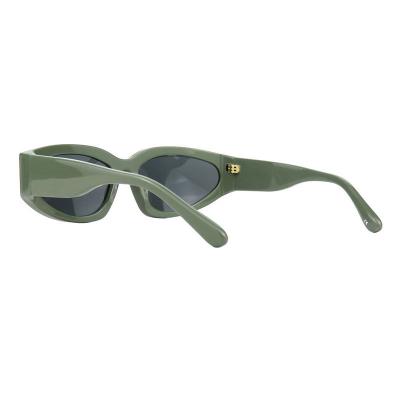 A10793(1) Unisex Spring Hinge olive green Acetate Full Rim Geometric Modern Sunglasses Eyewear