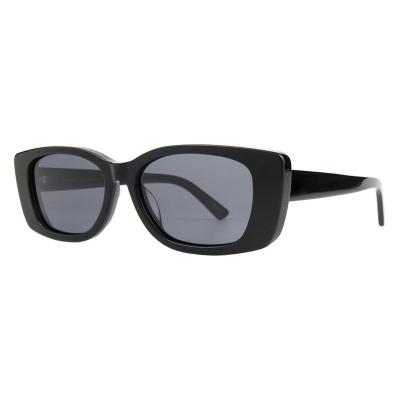 A10763-1(1) Women's Hand Polished black Acetate Full Rim Geometric Modern Sunglasses Eyewear