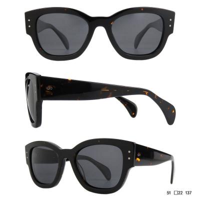 A10778(2) Women's Hand Polished tortoise Acetate Full Rim Cat Eye Vintage Sunglasses Eyewear