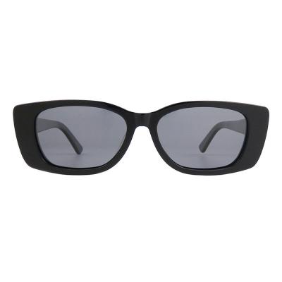 A10763-1(1) Women's Hand Polished black Acetate Full Rim Geometric Modern Sunglasses Eyewear