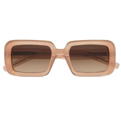 A10772(1) Women's Scratch Resistant crystal beige Acetate Full Rim Square Modern Sunglasses Eyewear