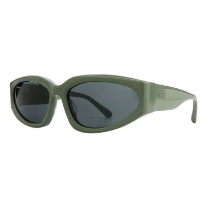 A10793(1) Unisex Spring Hinge olive green Acetate Full Rim Geometric Modern Sunglasses Eyewear