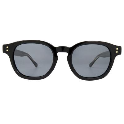 A10770(3) Unisex Premium Quality black Acetate Full Rim Round Modern Sunglasses Eyewear