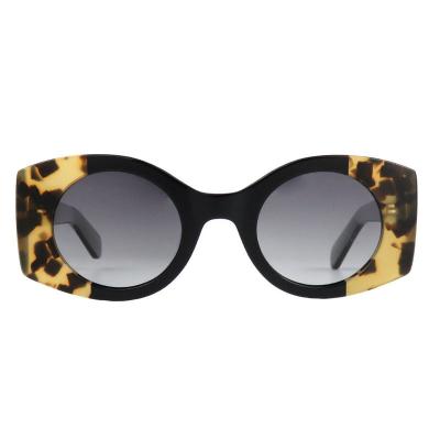 A10775(1) Women's Spring Hinge black and tortoise Acetate Full Rim Geometric Luxury Sunglasses Eyewear