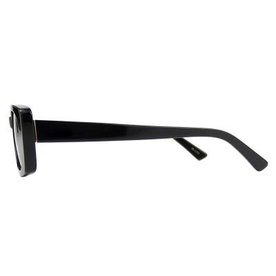 A10763-1(1) Women's Hand Polished black Acetate Full Rim Geometric Modern Sunglasses Eyewear