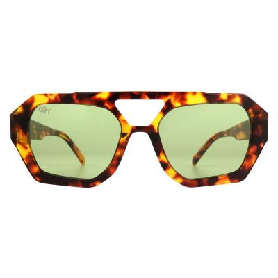A10761(1) Unisex Polarized tortoise Acetate Full Rim Geometric Modern Sunglasses Eyewear