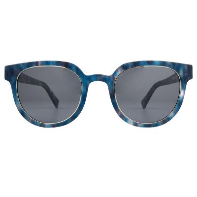 A10770(1) Unisex Spring Hinge black Acetate Full Rim Round Modern Sunglasses Eyewear
