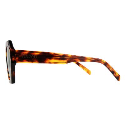A10761(1) Unisex Polarized tortoise Acetate Full Rim Geometric Modern Sunglasses Eyewear