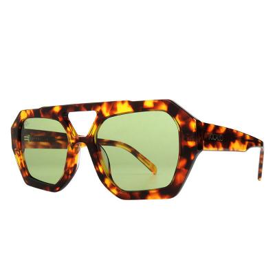 A10761(1) Unisex Polarized tortoise Acetate Full Rim Geometric Modern Sunglasses Eyewear