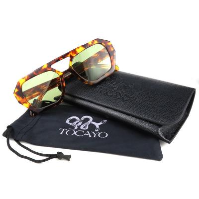 A10761-1 Unisex Polarized tortoise Acetate Full Rim Geometric Modern Sunglasses Eyewear