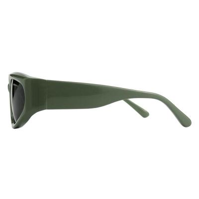 A10793(1) Unisex Spring Hinge olive green Acetate Full Rim Geometric Modern Sunglasses Eyewear