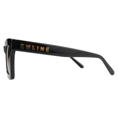 A10779(1) Unisex UV400 Protection black Acetate Full Rim Square Modern Sunglasses Eyewear
