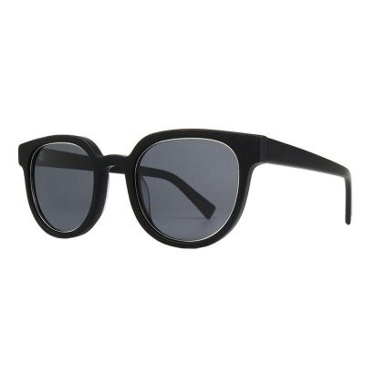 A10770(2) Unisex Lightweight black Acetate Full Rim Round Modern Sunglasses Eyewear