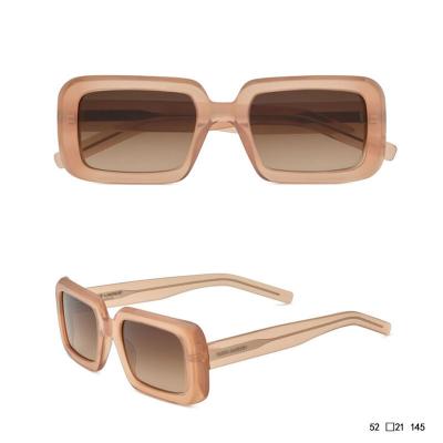 A10772(1) Women's Scratch Resistant crystal beige Acetate Full Rim Square Modern Sunglasses Eyewear