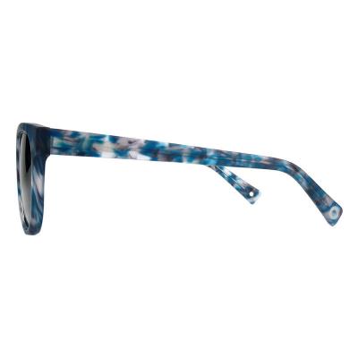 A10770(1) Unisex Spring Hinge black Acetate Full Rim Round Modern Sunglasses Eyewear