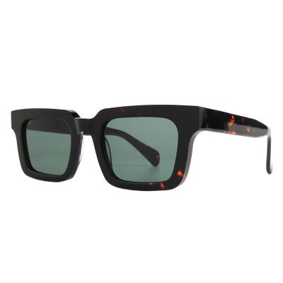 A10792(2) Unisex Scratch Resistant black Acetate Full Rim Square Modern Sunglasses Eyewear