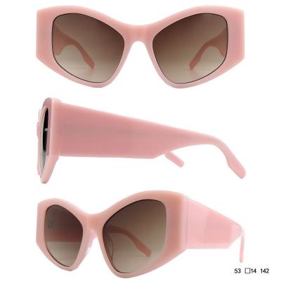A10801(2) Women's UV400 Protection ivory Acetate Full Rim Butterfly Modern Sunglasses Eyewear