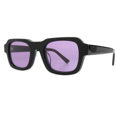 A10803(1) Unisex Hand Polished black Acetate Full Rim Square Modern Sunglasses Eyewear