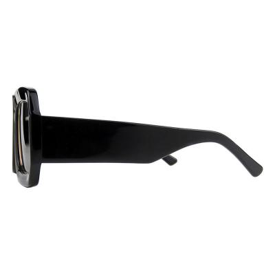 A10806(1) Women's Polarized black with gold trim Acetate Full Rim Square Luxury Sunglasses Eyewear