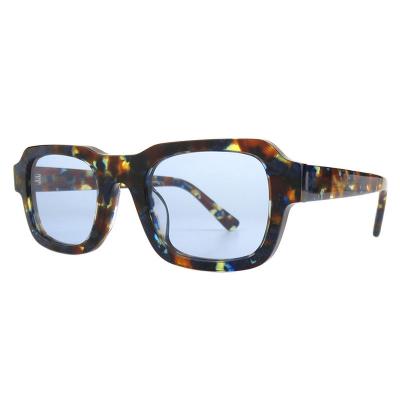 A10803(3) Unisex Hand Polished black Acetate Full Rim Square Modern Sunglasses Eyewear