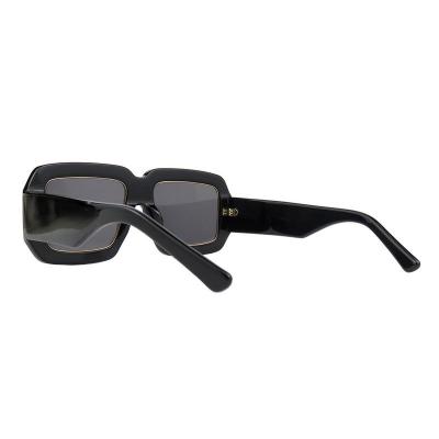 A10806(1) Women's Polarized black with gold trim Acetate Full Rim Square Luxury Sunglasses Eyewear