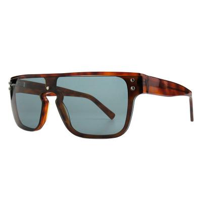 A10809(1) Unisex Spring Hinge tortoise Acetate Full Rim Shield Modern Sunglasses Eyewear