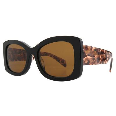 A10804(1) Women's Polarized black Acetate Full Rim Square Vintage Sunglasses Eyewear