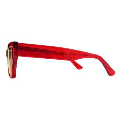 A10802(1) Women's Premium Quality red Acetate Full Rim Cat Eye Modern Sunglasses Eyewear