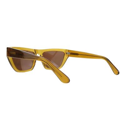 A10808(1) Unisex Spring Hinge crystal amber Acetate Full Rim Geometric Modern Sunglasses Eyewear