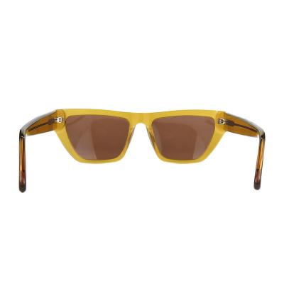 A10808(1) Unisex Spring Hinge crystal amber Acetate Full Rim Geometric Modern Sunglasses Eyewear