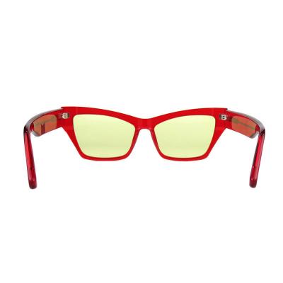 A10802(1) Women's Premium Quality red Acetate Full Rim Cat Eye Modern Sunglasses Eyewear