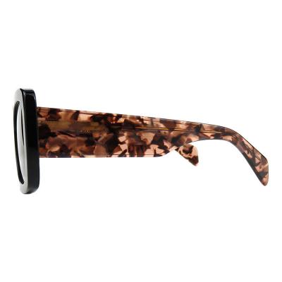 A10804(1) Women's Polarized black Acetate Full Rim Square Vintage Sunglasses Eyewear