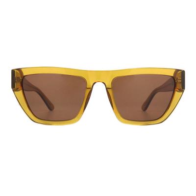 A10808(1) Unisex Spring Hinge crystal amber Acetate Full Rim Geometric Modern Sunglasses Eyewear