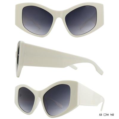A10801(1) Women's Hand Polished ivory Acetate Full Rim Butterfly Modern Sunglasses Eyewear