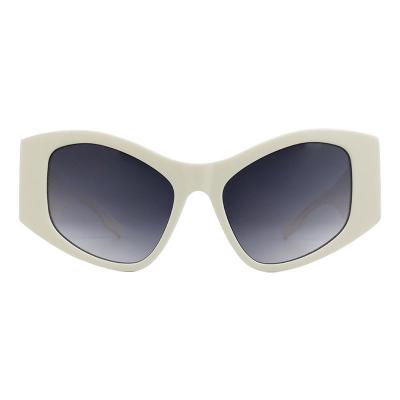 A10801(1) Women's Hand Polished ivory Acetate Full Rim Butterfly Modern Sunglasses Eyewear