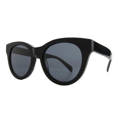 A10807(1) Women's Polarized black Acetate Full Rim Cat Eye Modern Sunglasses Eyewear