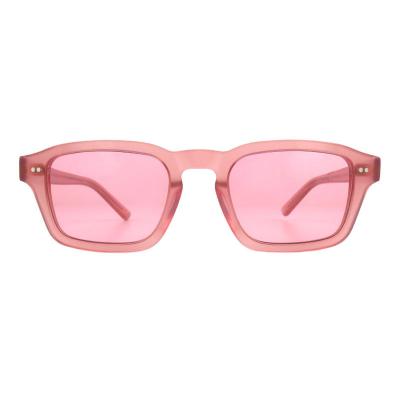 A10820(1) Unisex Hand Polished crystal pink Acetate Full Rim Square Modern Sunglasses Eyewear