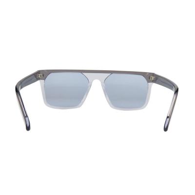 A10835(3) Unisex Hand Polished crystal gray Acetate Full Rim Shield Modern Sunglasses Eyewear