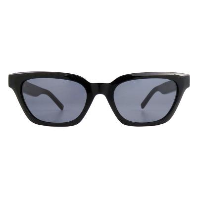 A10827(1) Unisex Hand Polished black Acetate Full Rim Geometric Modern Sunglasses Eyewear