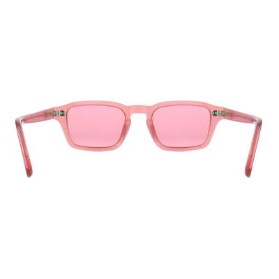 A10820(1) Unisex Hand Polished crystal pink Acetate Full Rim Square Modern Sunglasses Eyewear