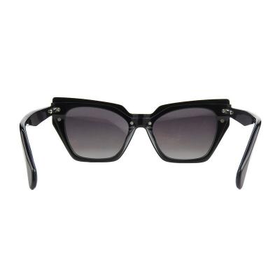 A10831(1) Women's Polarized black Acetate Full Rim Cat Eye Modern Sunglasses Eyewear
